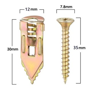 【100Sets】Bộ vít neo vách thạch cao chắc chắn - Không cần khoan cắm tường tự khai thác để treo rèm, gương, khung ảnh.