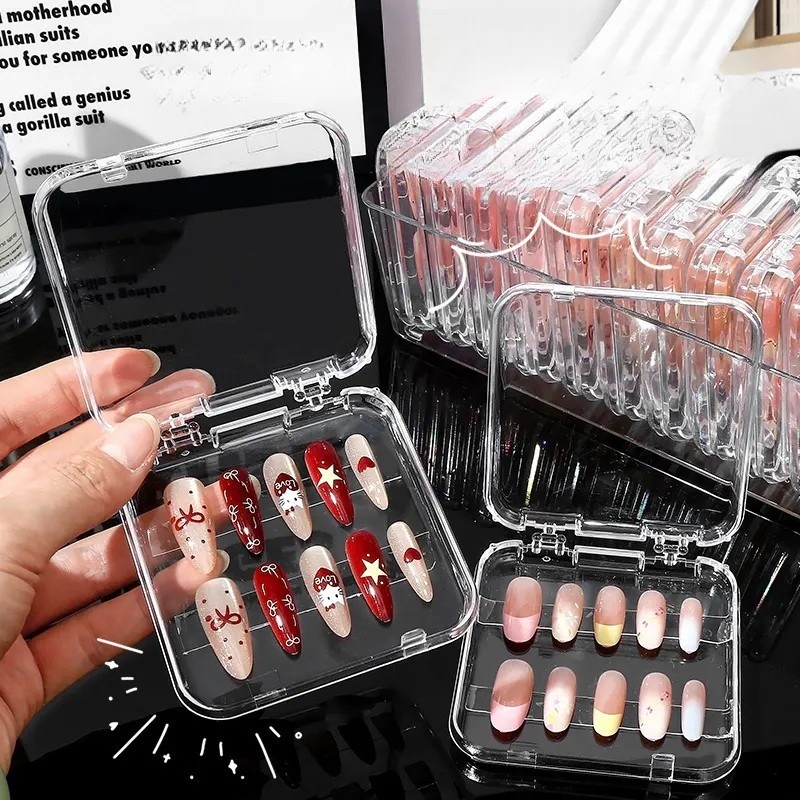 5 / 10 / 15 Cái Trong Suốt Đệm Không Khí Puff Bảo Quản Giá Đỡ / Để Bàn Trang Sức Làm Móng Tay Hộp Bảo Quản Móng Tay