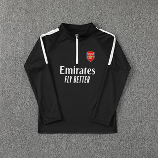 Áo tập bóng đá Real Madrid và Barcelona, nửa zipper, dài tay đen/trắng, thoáng khí và nhanh khô