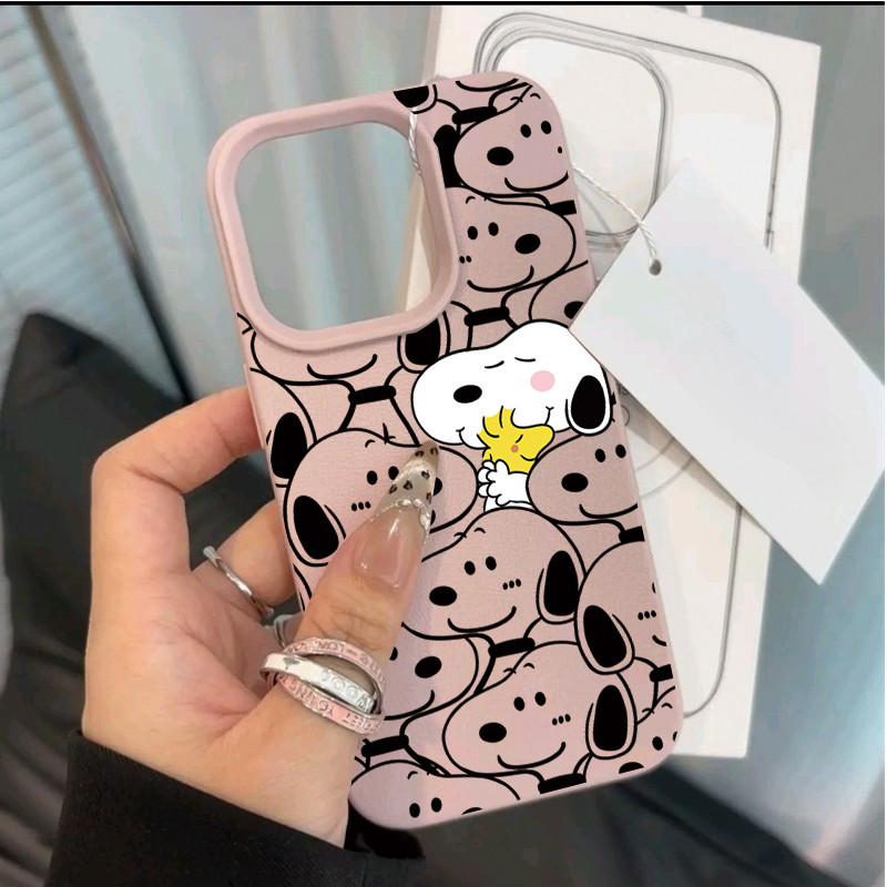 Ốp Điện Thoại Hoạt Hình Tình Yêu Snoopy Cho OPPO A57 A77S A58 A78 A79 A77 A38 A18 A17 A16 A15 A76 A96 A52 A92 A93 A53 A98 A3S A5S A5 A9 2020 Ốp Điện Thoại Di Động Họa Tiết Da Dễ Thương