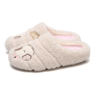 XIXITIAO Dép Cotton Nam Nữ Dễ Thương Lông Có Thể Tháo Rời Đế Phong Cách Mới Mùa Đông