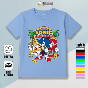 Áo Thun Trẻ Em SONIC ART, Vải Poly Thái Mặc Mát và Dầy Dặn, Có Size Trẻ Em Và Người Lớn, KING COTTON