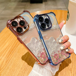 Ốp Điện Thoại Hoa Tranh Sơn Dầu Tươi Cho OPPO Reno 15 14 14F 13 13F 12 12F 11 11F 10 Pro Plus 5G Vỏ Màu Mạ Điện