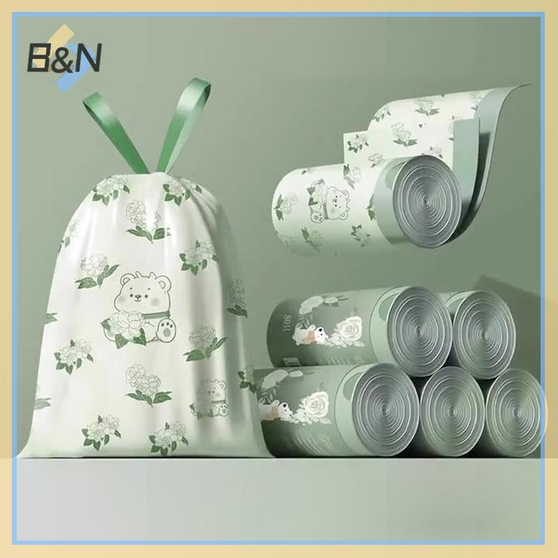 B & N In Túi Đựng Rác Di Động Dày Hoạt Hình Nhà Bếp Phòng Tắm Túi Đựng Rác Dây Rút Dùng Một Lần.
