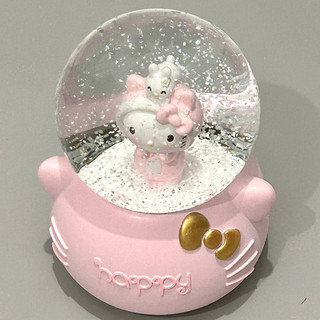 Hello kitty Crystal Ball Snow Music Box Trang trí máy tính để bàn Đồ trang trí Quà tặng cho bé gái Quà tặng sinh nhật Giáng sinh