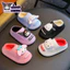Sanrio 2025 Thu Đông Trẻ Em Dép Cotton Bé Gái Ấm Áp Lông Cừu-Fleece Chống Thấm Nước Giai Điệu Gót Chân Giày Cotton TI0N