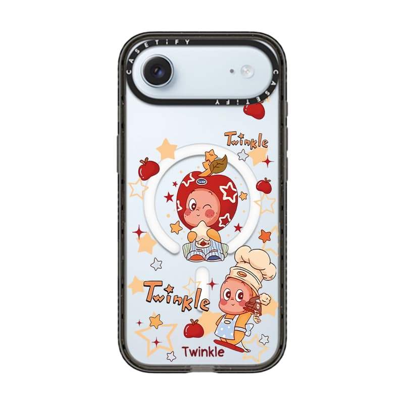 CASECASE X Twinkletwinkle Chef Black Edge Clear Hard Từ Hút Tác Động Cho Apple IPhone 12 13 14 15 16 17 Pro Max Air Plus Có Hộp