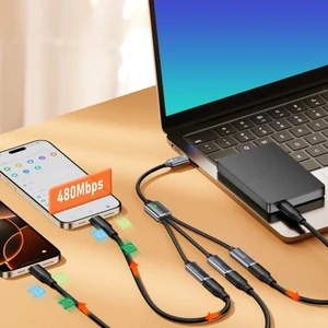 Cáp chia cổng USB Treeling Male sang 3 cái cho trung tâm USB Chargign và truyền dữ liệu