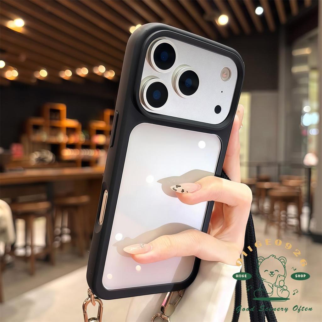 【 Ốp lưng iPhone17 】 Dây buộc cảm giác da lỏng màu cam Vỏ điện thoại iphone17 Pro Max 16 15 14 13 cho vỏ iPhone Vỏ mềm silicon TPU chống sốc