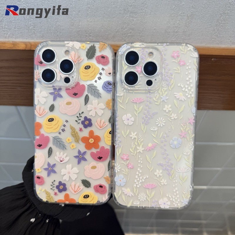 Ốp In Hoa Cho Samsung Galaxy M55 M54 M53 M52 M51 M42 M35 M34 M33 M31s M30S M23 M20 M15 M14 M13 M12 M11 M04 M02S Ốp Điện Thoại Hoạt Hình Hoa Trong Suốt Dễ Thương