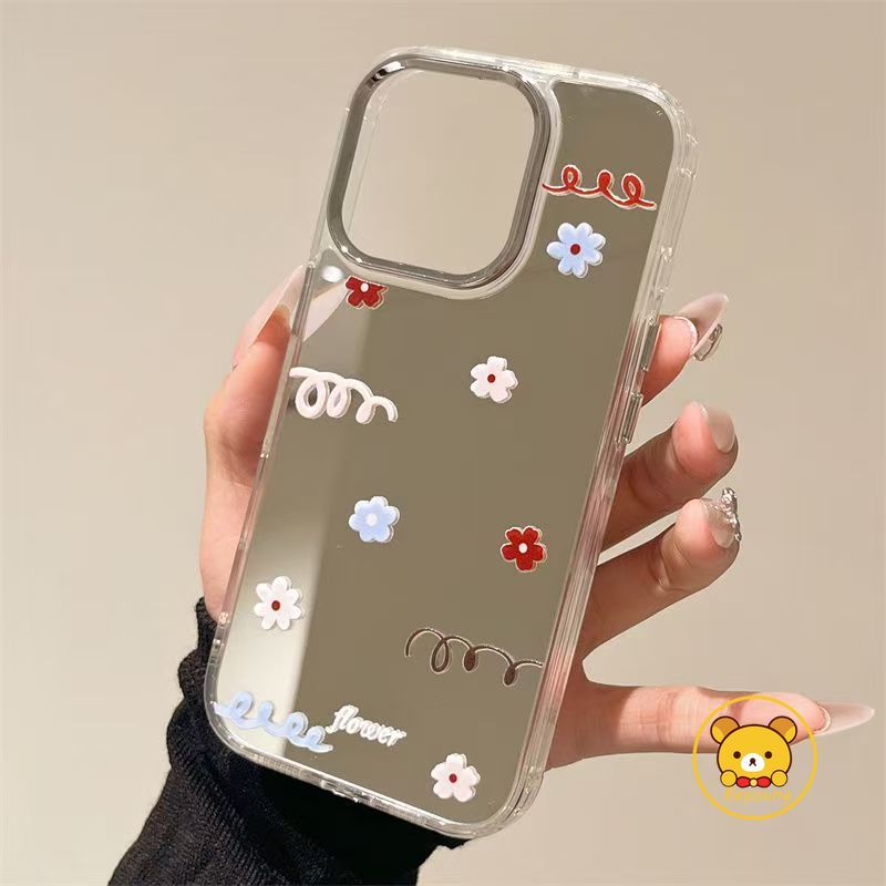 Vỏ Gương Giá Đỡ Hoa Cho OnePlus 15 13 13R 13T 13S 12 12R 11 11R 10R 10T ACE 6 5 Ultra 3V 3 2 Pro 2V Nord CE 5 4 3 2 N30 2 3 Lite 5G Điện Thoại Hoạt Hình Dễ Thương Ốp lưng mềm