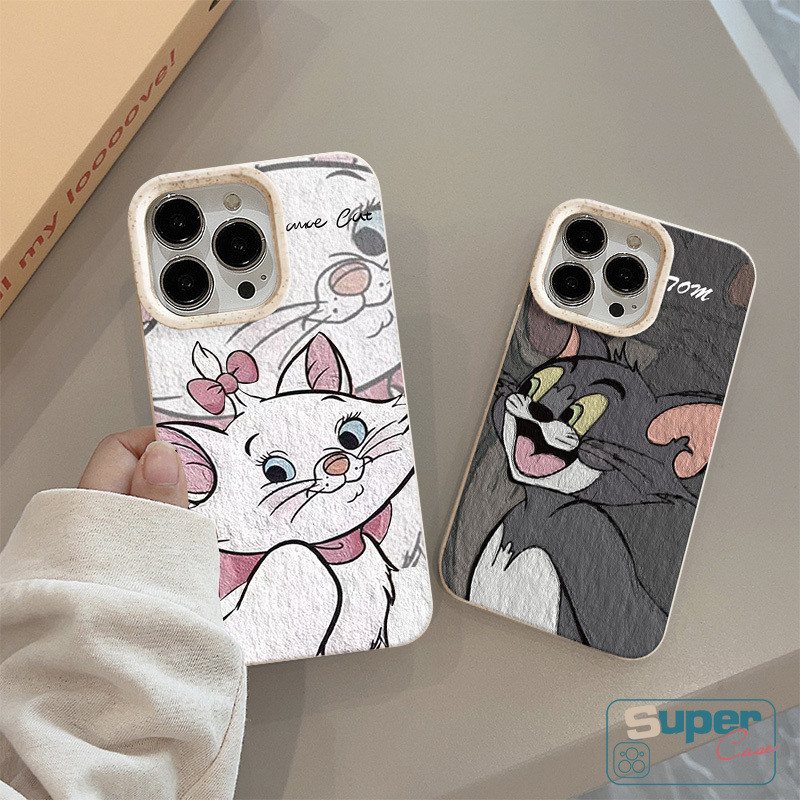 Ốp Lưng Tương Thích Cho IPhone 13 17 16 11 15 14 12 Pro Max XR Air X XS Max 6s 16 8 14 15 6 Plus SE 2020 Phim Hoạt Hình Thời Trang Dễ Thương Cặp Đôi Mèo Marie Bìa Mềm