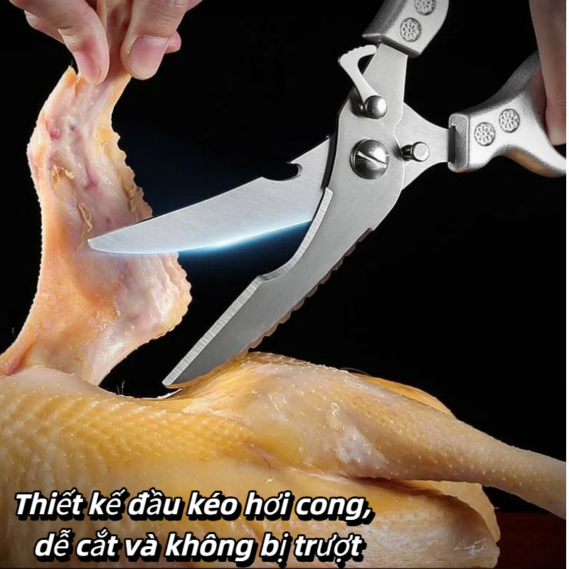 Kéo inox gia đình và nhà hàng đa năng, kéo cắt xương gà, kéo cắt xương mạnh, dao cạo vảy cá, kéo chuyên dụng cho nhà bếp