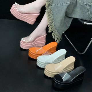 DÉP XUỒNG CAO 12cm QUAI MIKA TRONG DẺO ĐI RẤT ÊM CŨNG NHƯ THỜI TRANG11NNBB hh
