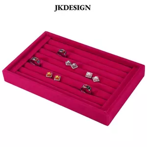 Nhẫn Khay Trưng Bày JKDESIGN - Chất Liệu Nhung Màu Đỏ, Thiết Kế 7 Khe Cắm Phù Hợp Cho Tiệc Và Trưng Bày Trang Sức