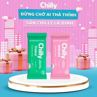 Khăn vệ sinh phụ khoa Chilly Fresco (Xanh) chiết xuất lô hội, bạc hà gói 12 tờ