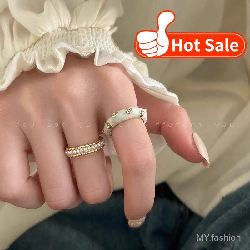 Nhẫn cổ điển đính đá ngọc trai cao cấp - Phù hợp cho bé gái