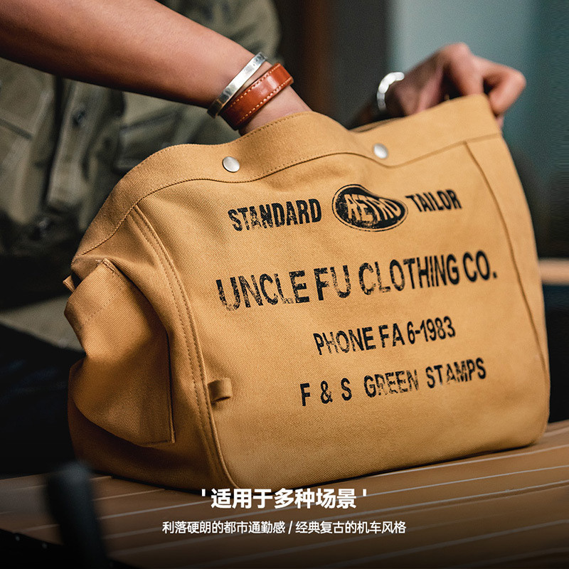 Dụng cụ Mỹ Retro Dung Tích Lớn Messenger Newsboy Túi Chữ Canvas Đầu Máy Tính Tote Túi Nam