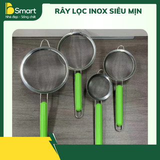 Rây Lọc Inox Siêu Mịn Có Quai Đỡ Cán Cách Nhiệt Chắc Chắn, Lọc Bột & Thực Phẩm Siêu Nhanh