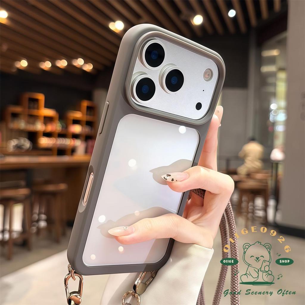 【 Ốp lưng iPhone17 】 Dây buộc cảm giác da lỏng màu cam Vỏ điện thoại iphone17 Pro Max 16 15 14 13 cho vỏ iPhone Vỏ mềm silicon TPU chống sốc