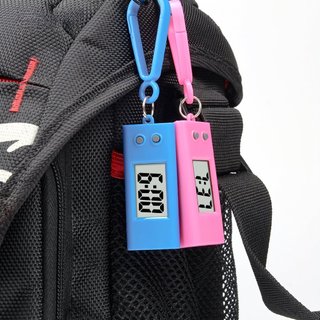 Đồng Hồ Điện Tử Mini Bằng ABS Có Nút Treo Ba Lô / Móc Khóa / Đồng Hồ Kỹ Thuật Số Dễ Mang Theo-ALINE