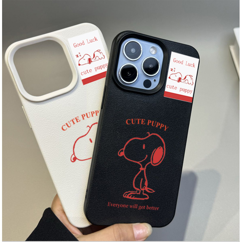 Ốp Lưng Cho Samsung Galaxy S21 Note 10 20 Ultra Plus S21FE F06 A7 2018 Snoopy Dễ Thương Da PU Mềm Hoạt Hình Mờ