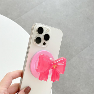 3d Nơ Trơn Tròn Từ Tính Giá Đỡ Điện Thoại Cho IPhone 17 16 15 14 13 12 Pro Max 14 Plus Có Thể Gập Lại Vòng Tay Co Giãn Để Bàn Đứng P4