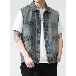 Áo vest denim nam thiết kế thời trang kiểu Mỹ, chất lượng cao