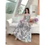 đầm xanh hoa phong cách châu âu công chúa dáng dài đầm thanh lịch prom tiệc sinh nhật dạo phố đi biển