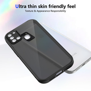 Dành Cho Samsung Galaxy A21s / A03s / A02s / M02s Ốp điện thoại Cứng Trong Suốt Da-Cảm Giác Mềm Khung TPU Chống Sốc Mỏng