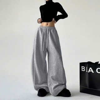 Quần nỉ trơn form rộng túi 2 bên dành cho cả nam, nữ mặc thu đông