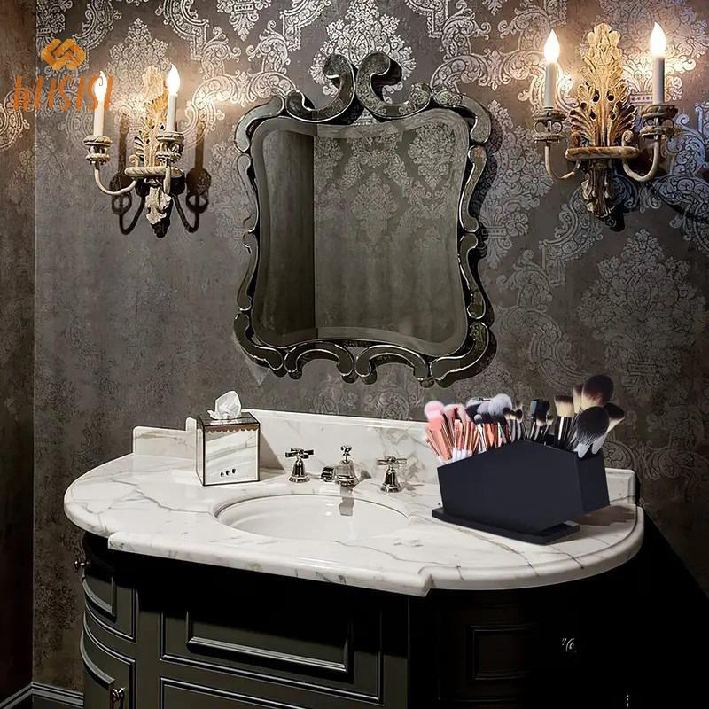 [WUSISI] Giá đỡ cọ trang điểm hình quan tài Gothic Hộp đựng mỹ phẩm Hộp đựng mỹ phẩm Trang trí theo chủ đề Halloween MỚI
