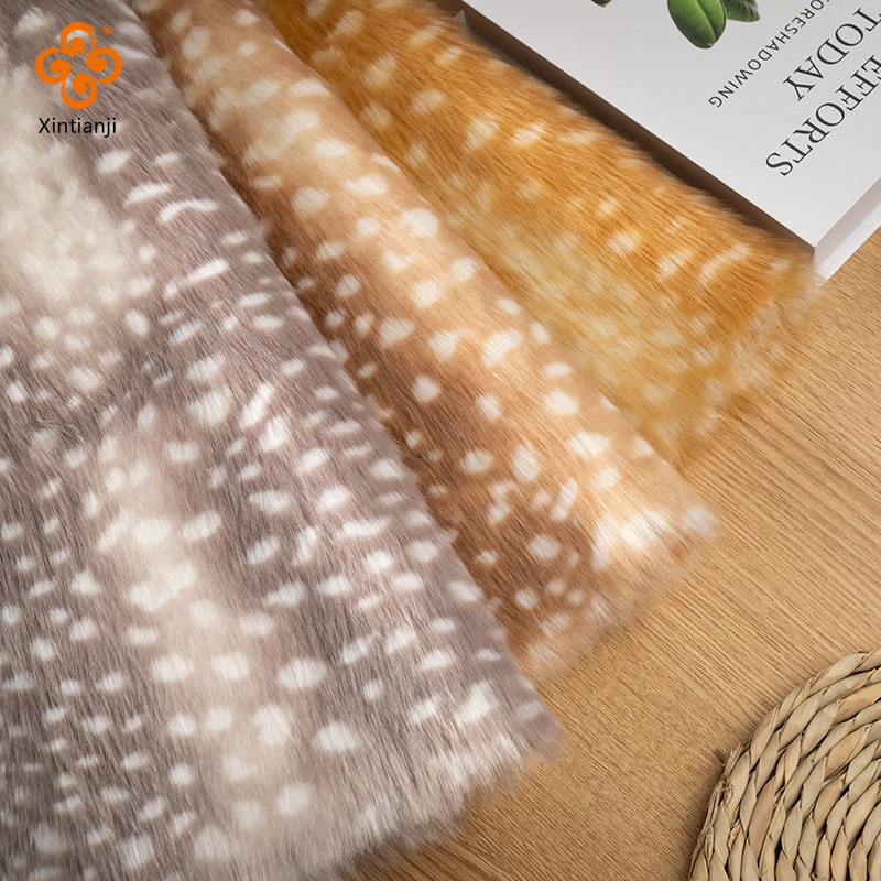 40x50cm 2cm Cọc Động Vật Da Báo Hươu In Len Ngắn Lông Thú Giả Vải Hiệu Suất Quần Áo Mũ Thảm Thảm DIY May Vải TJ23210