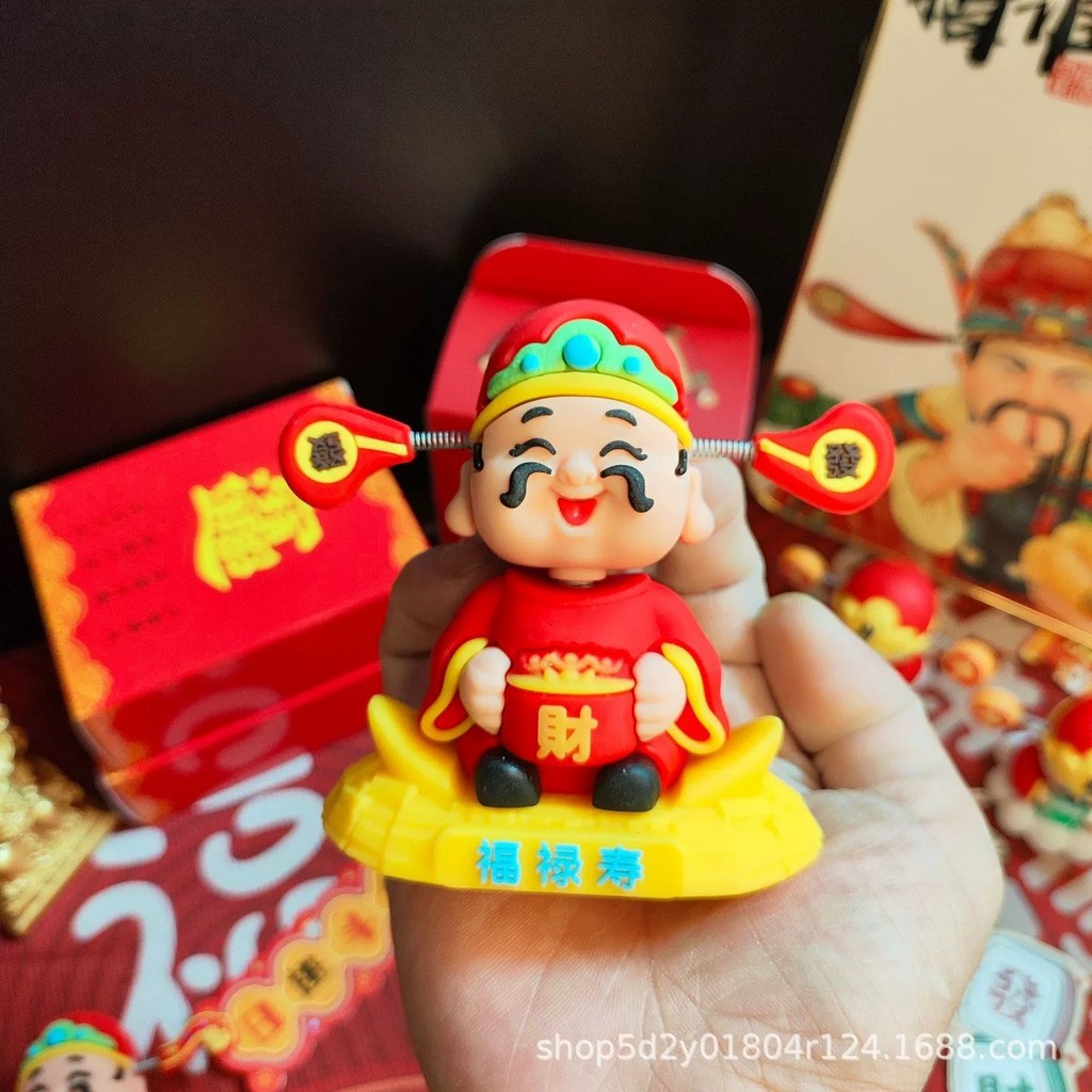 Bảng Điều Khiển Ô Tô Bobblehead Thần Tài Lắc Đầu Búp Bê Ngộ nghĩnh gật đầu Hình Tự Động Trang Trí Nội Thất