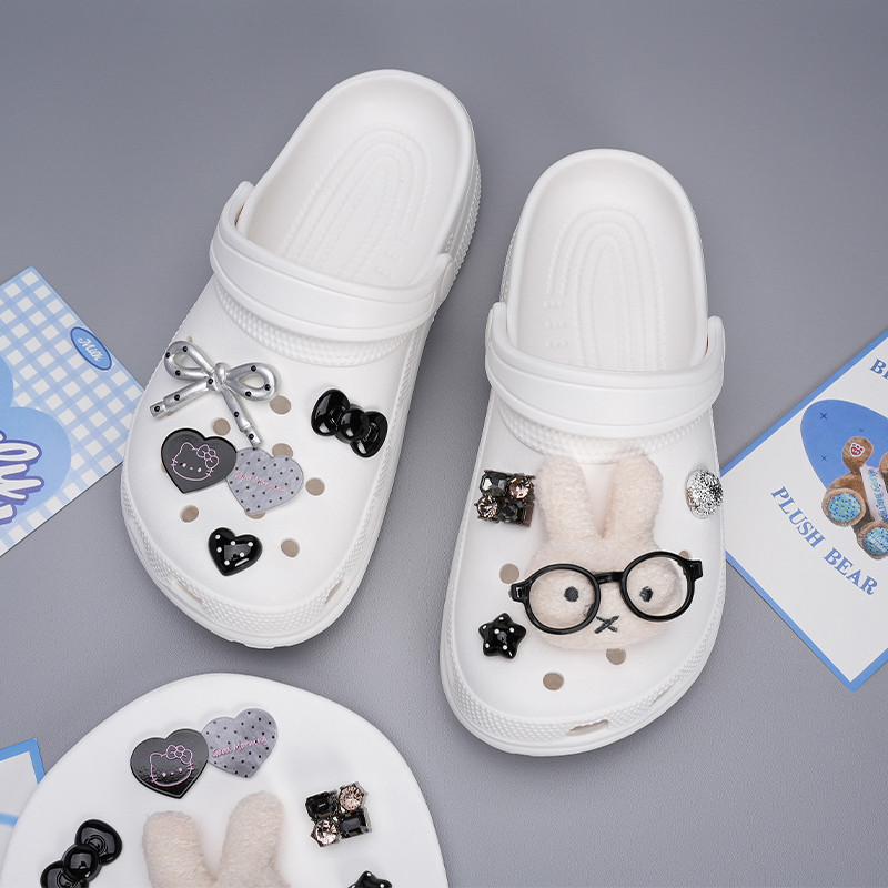 Phụ Kiện Dễ Thương Thỏ Nơ Miffy Trang Trí Giày Crocs, Hoa Có Thể Tháo Rời, Thích Hợp Cho Lỗ Busch Zhibixing ins