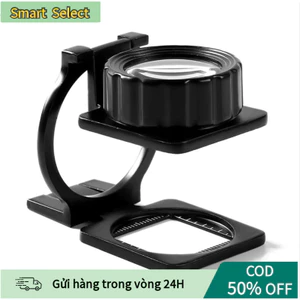 Kính Lúp Mini Để Bàn Có Thước Đo Phóng Đại 10x, Cực Kỳ Chắc Chắn, Đo Lường Theo Đơn Vị Inch Và Mm, Có Thể Gập Lại, Tiện