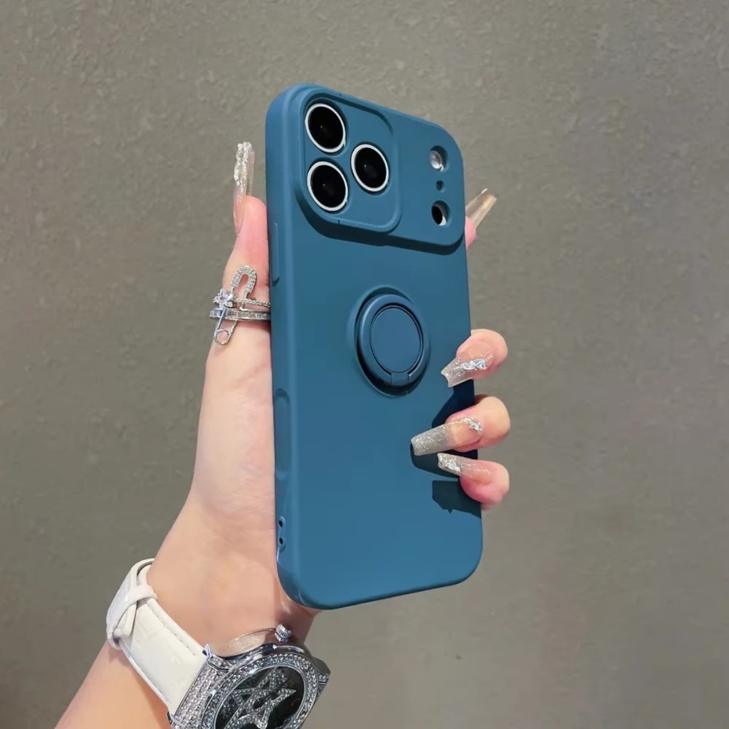 Ốp Điện Thoại Có Giá Đỡ Nhẫn Cho Apple IPhone 17 Air 16 Pro Max 15 14 Plus 13 12 11 Silicon Mềm Bảo Vệ Mặt Sau