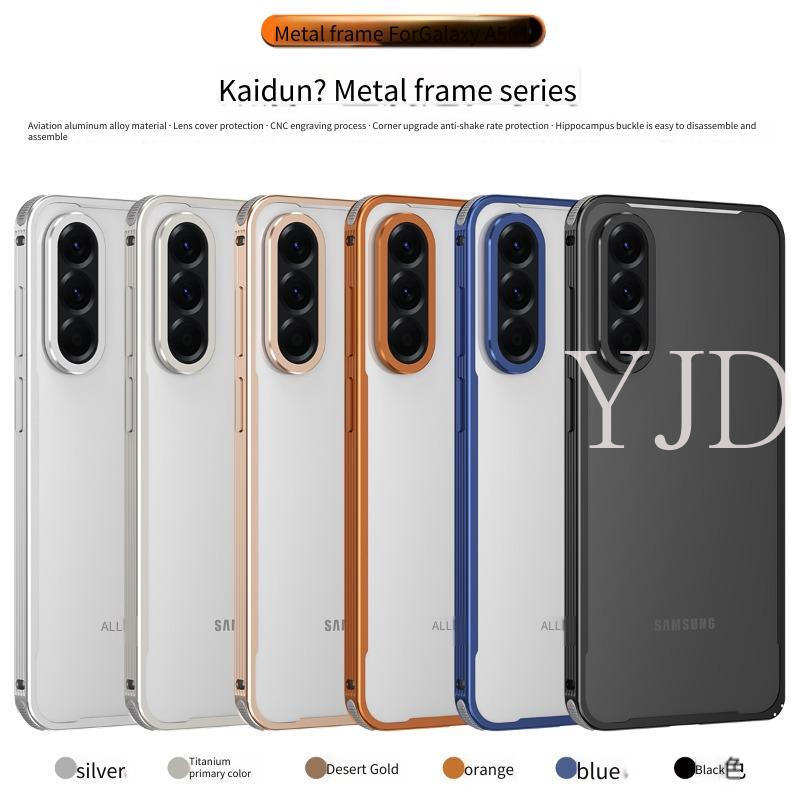 YJD Dành Cho Samsung Galaxy A56 A36 Khung Trần Kim Loại Khung Ống Kính Kim Loại Không Có Bảng Lưng Tản Nhiệt Chống Rơi Vỏ Điện Thoại