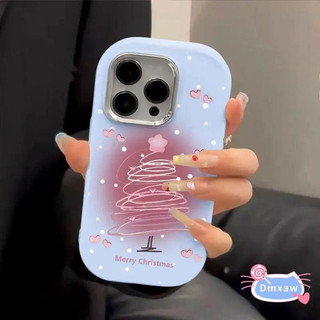 Ốp Điện Thoại Nụ Cười Cây Giáng Sinh Màu Hồng Cho Redmi Note 15 14 13 Pro Plus 12 Pro Turbo 11 Pro Plus SE 11S 11T 5G 4G Vỏ Màu Kẹo Tình Yêu Dễ Thương Ốp Lưng Chống Sốc