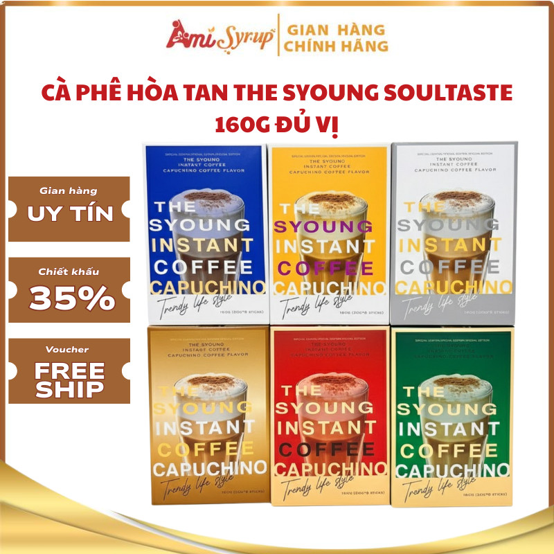Cà Phê Hòa Tan The Syoung Soultaste 160g Đủ Vị, Đậm Đà, Tiện Lợi Làm Quà Tặng Sang Trọng