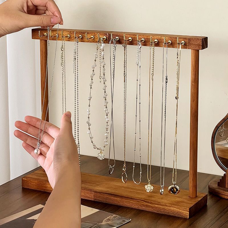 Giá đỡ trưng bày vòng cổ, Hiện vật lưu trữ trang sức, Giá trưng bày phụ kiện, Móc treo vòng tay dây chuyền áo len, Gỗ nguyên khối tinh tế cao cấp