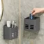 Hộp treo tường nhựa ABS 2 ngăn tháo rời, có lỗ thoát nước, đựng bàn chải và đồ cá nhân