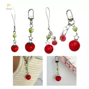 PPY Đa Năng Charm Cà Chua Với Lá Xanh Và Cô Gái Nhân Vật Móc Khóa Phụ Kiện Thời Trang Cho Nữ Hợp Thời Trang