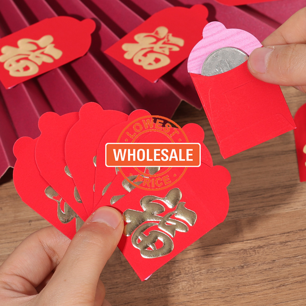[Bán buôn] Bộ phong bì giấy đỏ Mini lễ hội - Hong Bao truyền thống dành cho quà tặng năm mới của Trung Quốc & trang trí tiệc