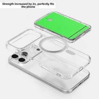 NEATNOOK Cho Túi Đựng Thẻ MagSafe, Hộp Đựng Thẻ Từ Tính Trong Suốt Siêu Mỏng, 2 Khe Cắm Thẻ Ví Chống Sốc Nhẹ Điện Thoại Cho 17 / 16 / 15 / 14 / 13 / 12