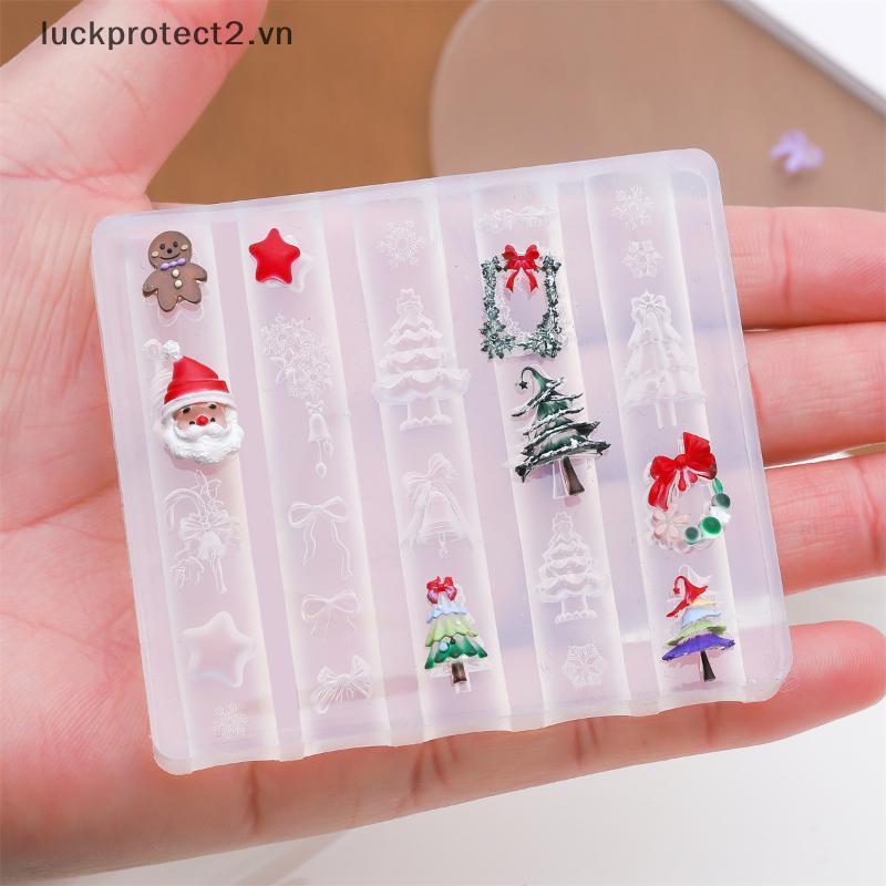 # luckpro # 1 Chiếc Giáng Sinh Người Tuyết Cây Giáng Sinh 3d Khuôn Làm Móng Nai Sừng Tấm Gừng Người Trang Trí Móng Tay Thiết Kế Tự Làm Khuôn Làm Móng Tay Silicon Nghệ Thuật Làm Móng Tay.