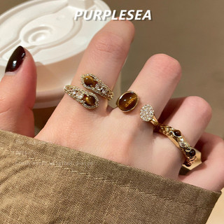 Nhẫn hổ mắt đá zircon điều chỉnh được, màu ánh sáng sang trọng, phù hợp thu đông cho phụ nữ, phong cách retro thời trang