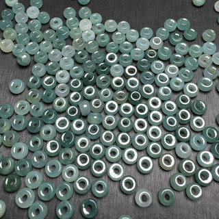 Ngọc Jadeite Tự Nhiên - Hạt Nước Xanh 6x3mm Lỗ 2mm - Dùng Để Làm Vòng Tay