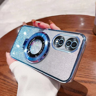 Ốp Điện Thoại Cho Honor 90 Lite 5G 4G Mạ Sang Trọng Gradient Lấp Lánh Vỏ Từ CD Giá Đỡ Camera Bảo Vệ Vỏ Mềm Chống Sốc