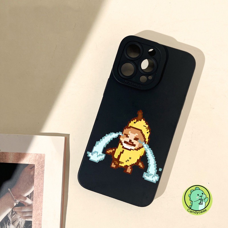 Ốp Điện Thoại Meme Ngộ nghĩnh Cho iQOO 15 13 Z10 Turbo Pro Plus Lite Z10X Neo10 Pro Plus 5G 4G Ốp Lưng Hoạt Hình Dễ Thương Pixel Banana Cat Matte Vỏ Mềm